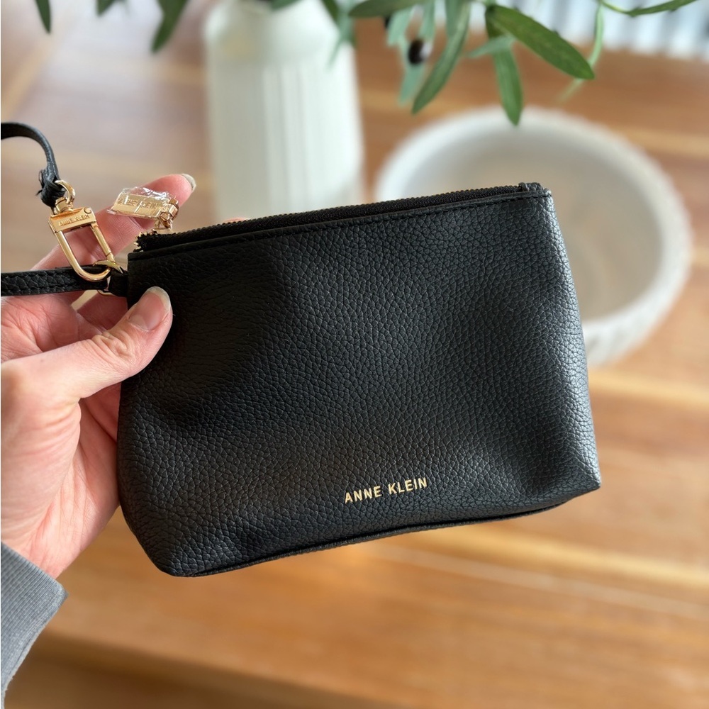 Anne Klein Black Textured Wristlet